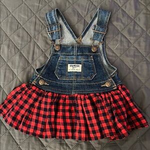 OshKosh B'gosh Denim and Red Plaid Kids Skirtall